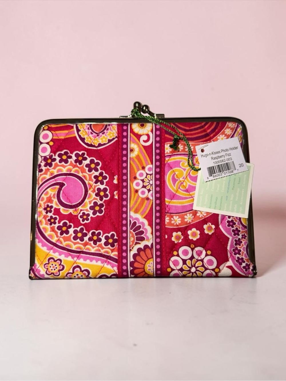 Vera Bradley Raspberry Pink Paisley Small Clasp Picture Book